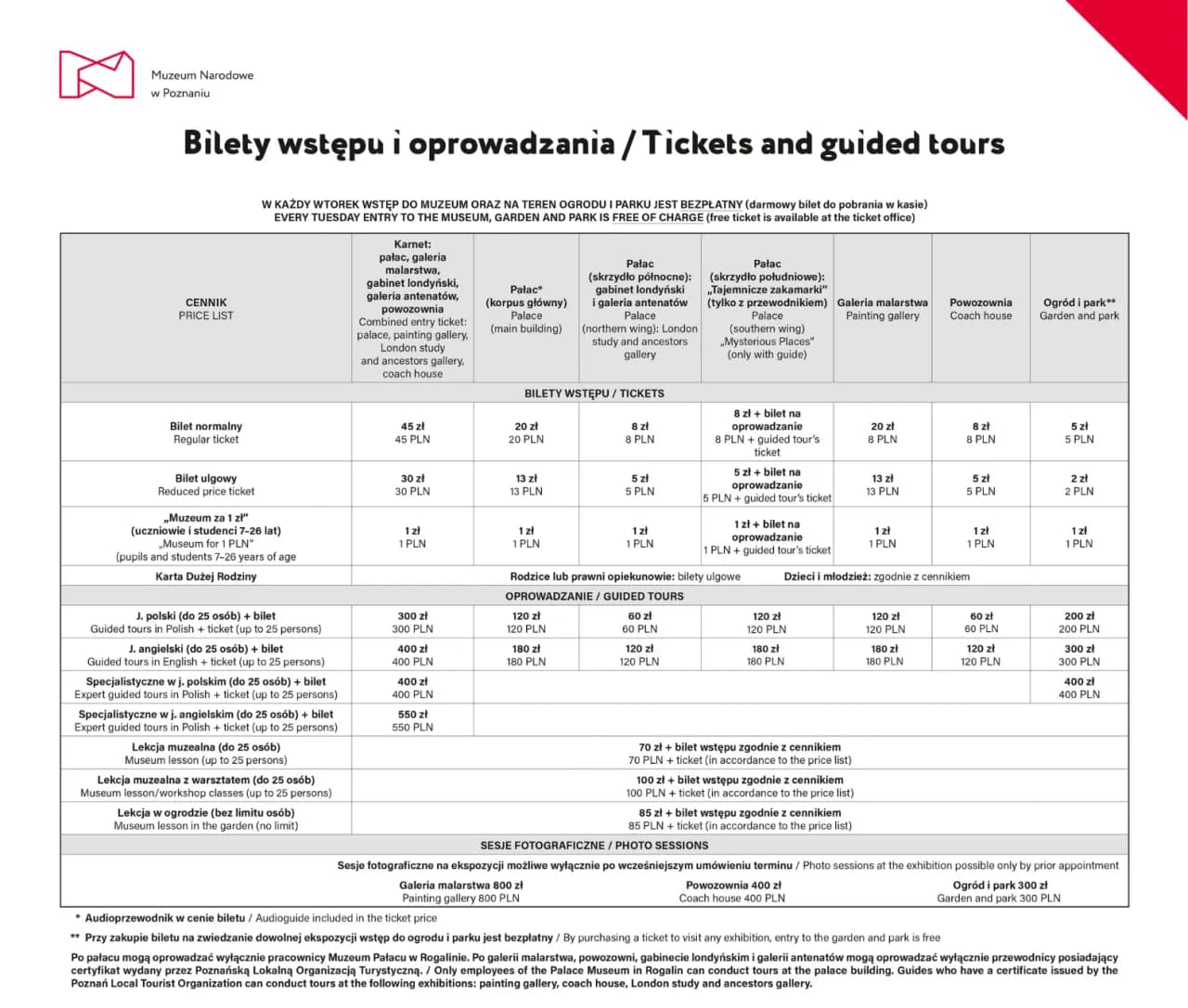 Aktualny cennik pałacu w Rogalinie: ceny biletów i godziny otwarcia 2025 Aktualny cennik pałacu w Rogalinie: ceny biletów i godziny otwarcia 2025